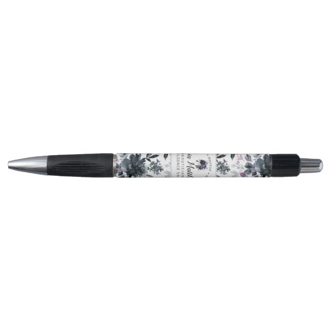 Stylo Nocturne florale Aquarelle marine Logo personnalis (Devant)