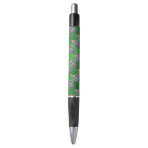 Stylo Noël des éléphants en vert