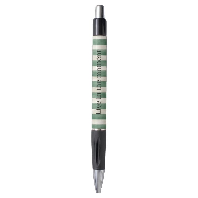 Stylo Noël Green Cream Stripes (Devant (Vertical))