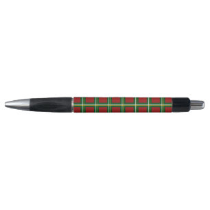 Stylo Noël Rouge Vert Grand Chèque Plaid