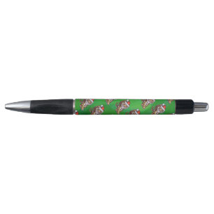 Stylo Noël Tigre Sur Vert