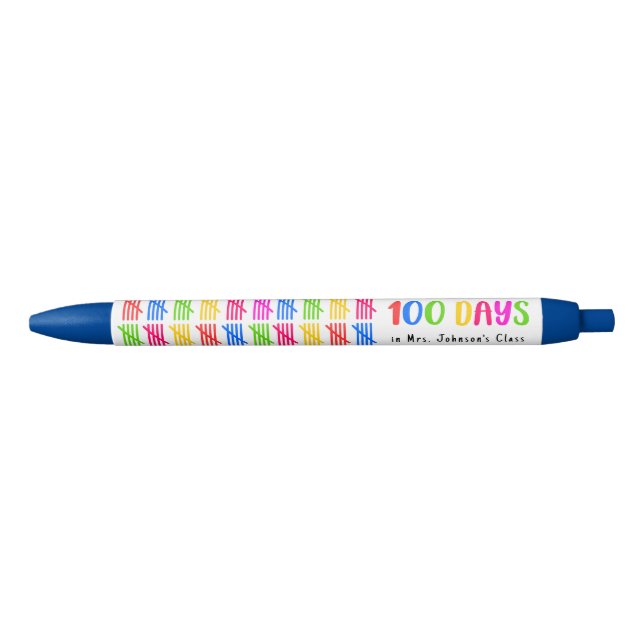 Stylo Noir 100 Jours de l'école Colorful Tally Mark (Devant)