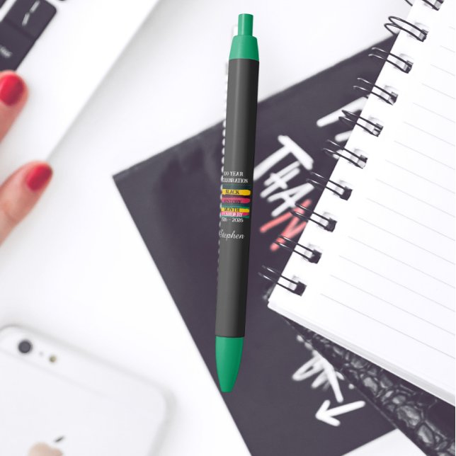 Stylo Noir 100 year celebration black history month 2026 (Créateur téléchargé)