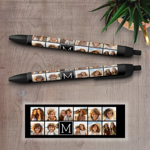 Stylo Noir 11 Collage de photos - Grille minimale avec texte