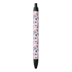 Stylo Noir 4 juillet Motif patriotique Abstrait