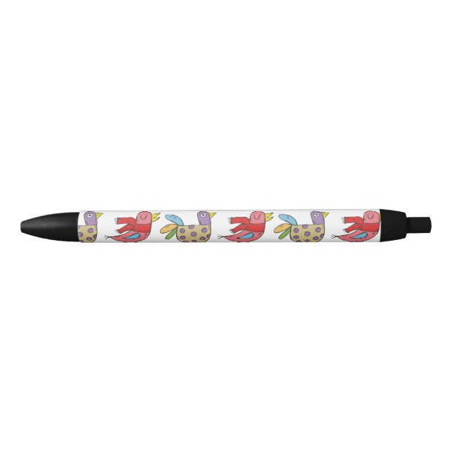 Stylo Noir 4 Oiseaux amusants Thunder_Cove (Devant)