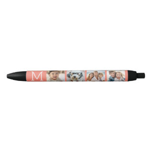 Stylo Noir 4 photos en collage avec monogramme initial - Cora