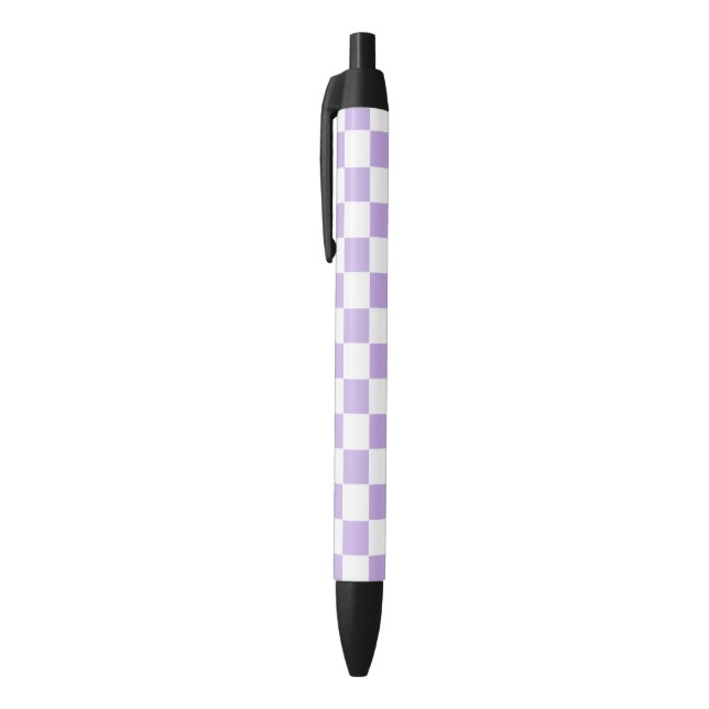 Stylo Noir à damiers Lavande et blanc (Haut (Vertical))