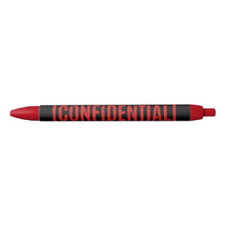 Stylo noir à encre noire confidentiel tamponné