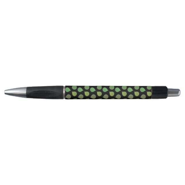 Stylo noir à feuilles vertes d'arbre de Jade (Devant)
