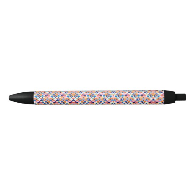 Stylo Noir A pen with a colorful geometric pattern  (Devant)