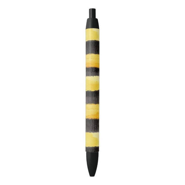 Stylo Noir Abeille de miel Noir Jaune (devant Vertical)