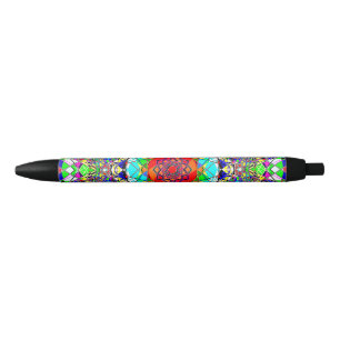 Stylo Noir Abrégé sur psychédélique coloré les formes