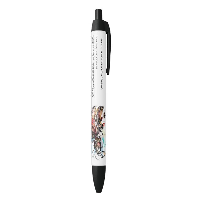 Stylo Noir Abstrait Aquarelle encre coloré femme maquillage (Bas (Vertical))