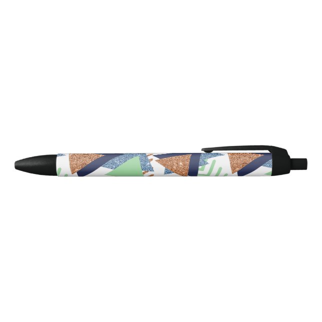 Stylo Noir Abstrait de couleur 80 | Rose Navy Or Vert Menthe  (Haut)