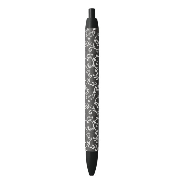 Stylo Noir Abstrait Élégant Noir Blanc   (devant Vertical)