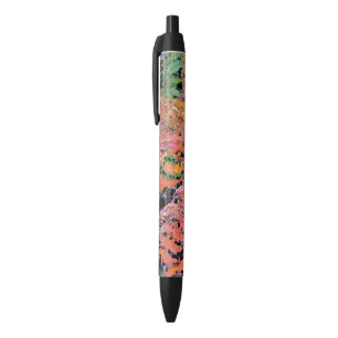 STYLO NOIR ABSTRAIT/FLORAL/MELON ; NOIR, OR ; ROSE ; ORANGE ;