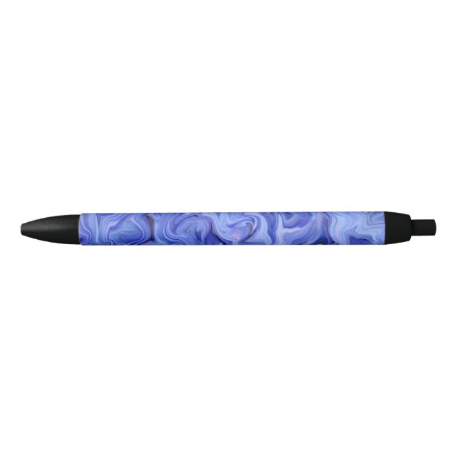 Stylo Noir Abstraite de soie bleue (Devant)