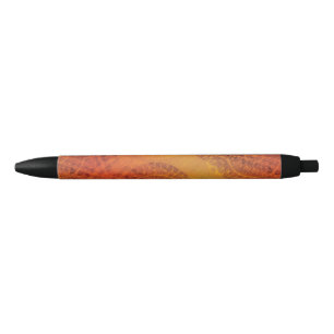 Stylo Noir Acceptation   Médaillons de saumons rouges orange 