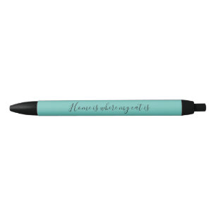 Stylo Noir Accueil Où Mon Chat Est Cité Script Noir Turquoi