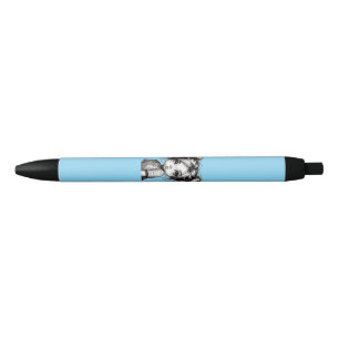 Stylo Noir Adorable Fille de Noël avec chatte - Idée cadeau m
