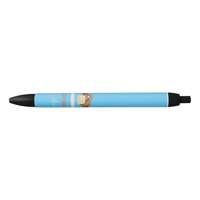 Stylo Noir Adorable Sleepy Etudier avec Enfants Nom Sloth (Devant)