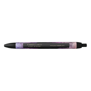 Stylo Noir Aéthyste mauve or minéral