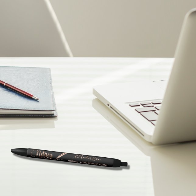 Stylo Noir Agent de signature de crédit noir rose or (Créateur téléchargé)