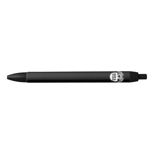 Stylo Noir Aigle blanc américain (Devant)