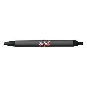 Stylo Noir Aigle et Drapeau 250 Ans d'Amérique 1776-2026