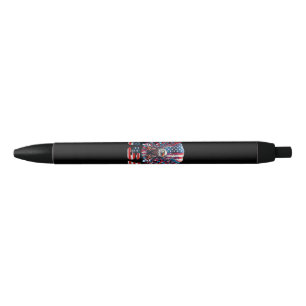 Stylo Noir Aigle Patriotique Drapeau USA