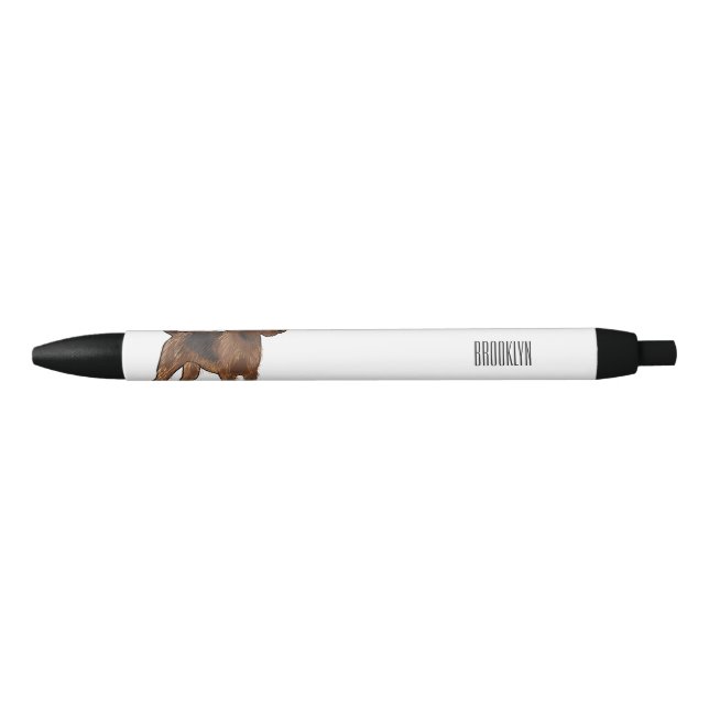 Stylo Noir Airedale terrier dog cartoon (Devant)