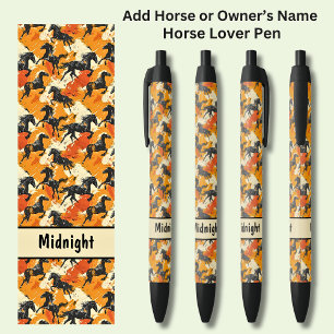 Stylo Noir Ajouter le nom du cheval ou du propriétaire, Cheva