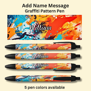 Stylo Noir Ajouter Nom, Message, sur Graffiti Paint Motif