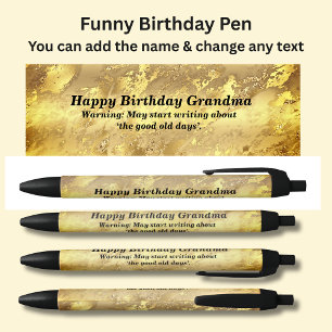 Stylo Noir Ajouter un nom Joyeux anniversaire et un message d