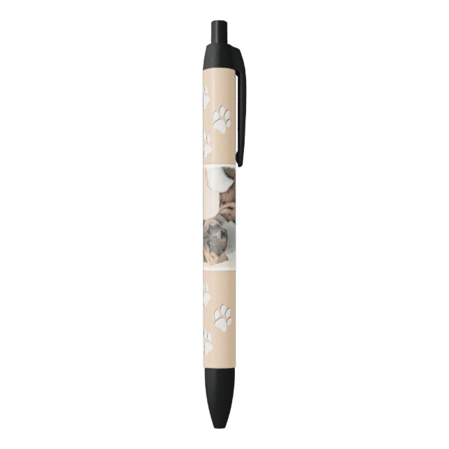 Stylo Noir Akita Peinture - Cute Original Chien Art (Bas (Vertical))
