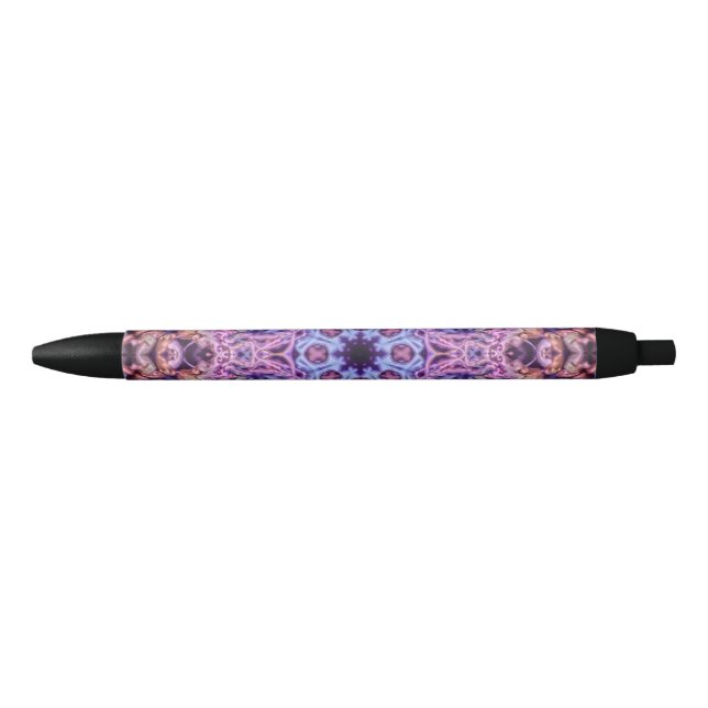 Stylo Noir Alien Purple Psychedélique Kaleidoscopique Mandala (Devant)