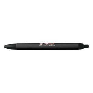 Stylo Noir Amateurs de pompiers Peace Love   Cadeaux pompiers