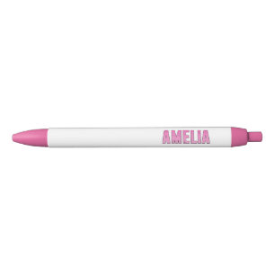 Stylo Noir Amelia nom rose T-shirt