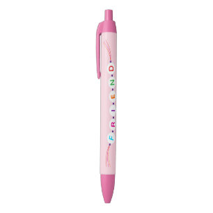 Stylo Noir Ami amoureux amitiés bracelet rose Valentine's