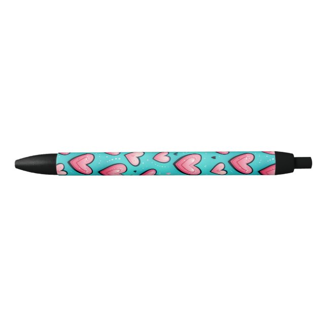 Stylo Noir Amour de Barbe à Papa (Devant)