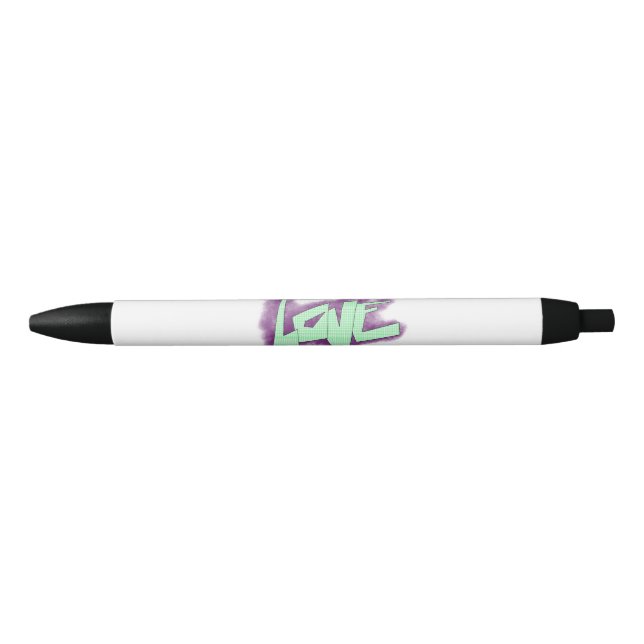 Stylo Noir amour graffiti menthe violet vert typographie poin (Devant)