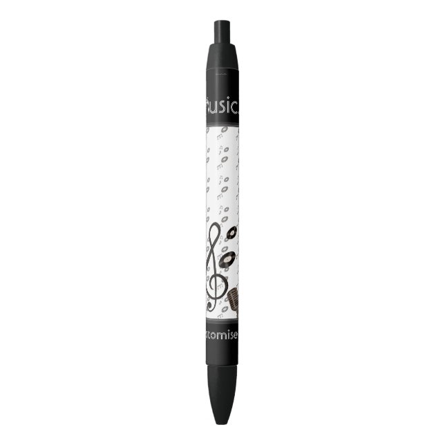 Stylo Noir Amoureux de la musique (devant Vertical)