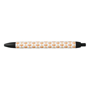 Stylo Noir Amusant orange blanc rayé cône de trafic brodé