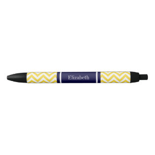 Stylo Noir Ananas Blanc LG Chevron Marine Nom bleu Monogramme