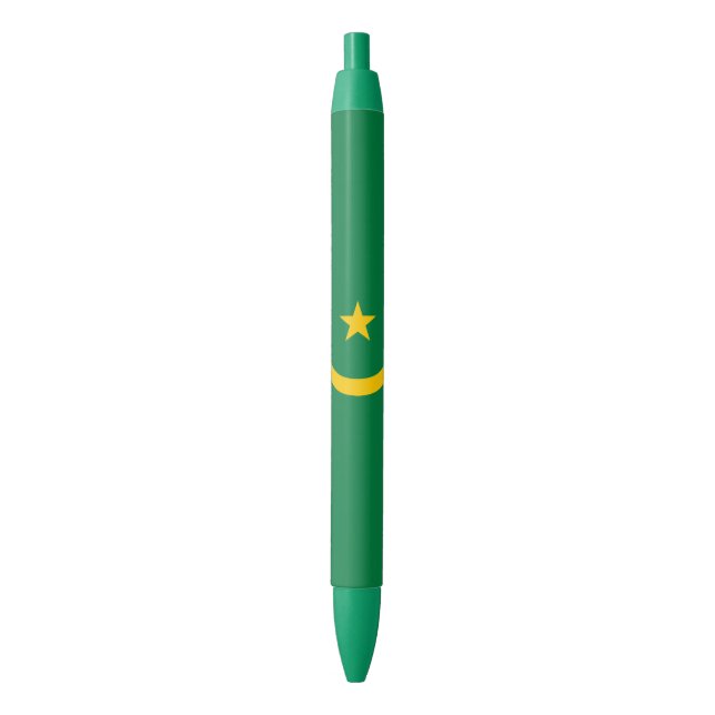 Stylo Noir Ancien drapeau de Mauritanie (devant Vertical)