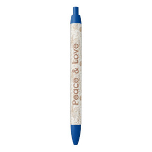Stylo Noir Anniversaire Bohemian Hippie Soixante Paisley Paix