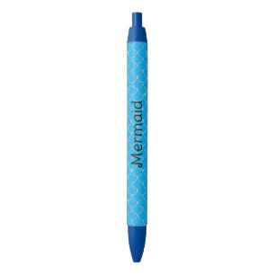 Stylo Noir Anniversaire Sirène Bleu Aqua Argent