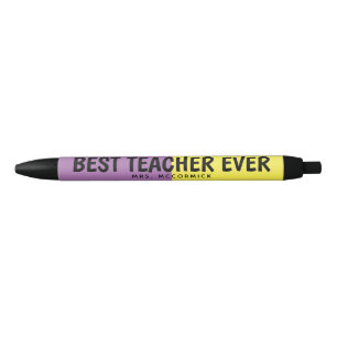 Stylo Noir Appréciation personnalisée de l'enseignant Purple