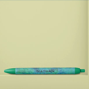 Stylo Noir Aqua Fractal Personnalisé